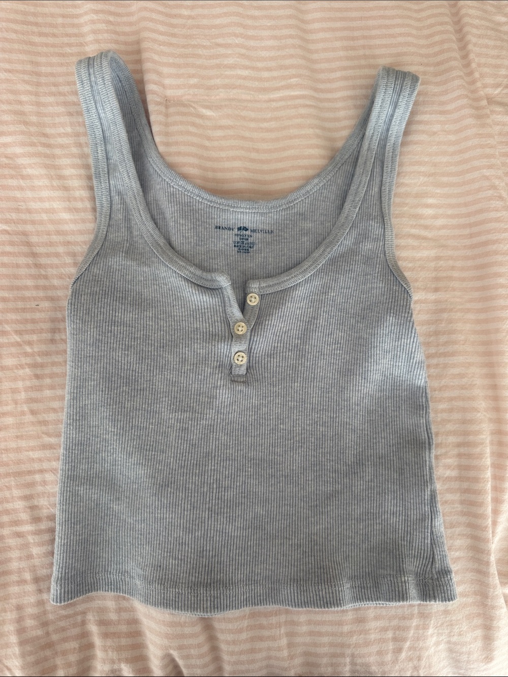 Brandy Blue Ribbed Henley Tank Top